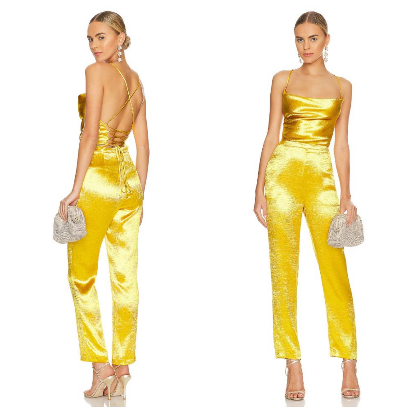 Lovers and Friends Britt Jumpsuit in Prosecco Gold Size XS