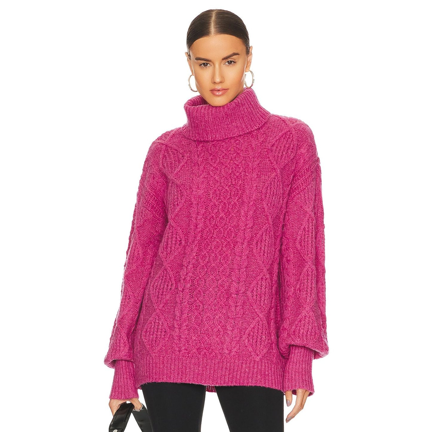 NSF Aurora Turtleneck Sweater in Pink Size S