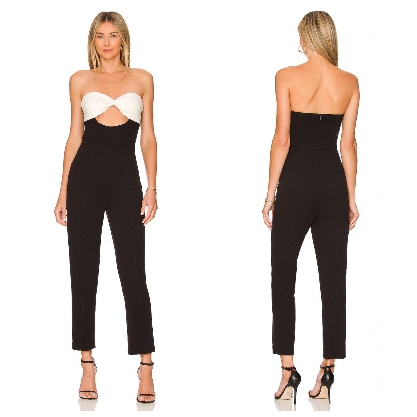 MISHA Tica Jumpsuit in Ivory & Black Size 2