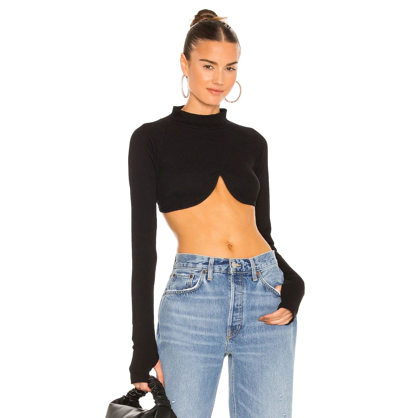 OW Collection Muse Top in Black Caviar Size XS