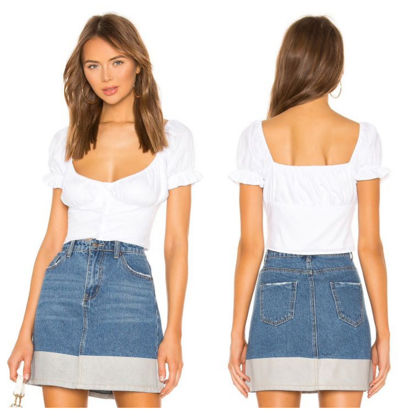 superdown Gabbie Ruched Top in White Size Small