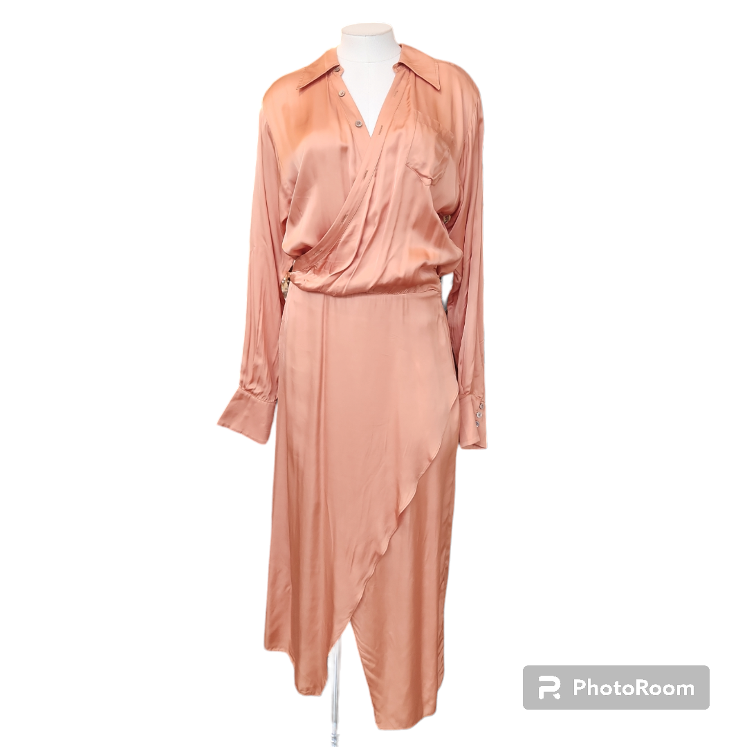 Song of Style Thea Midi Dress in Peach Size Medium