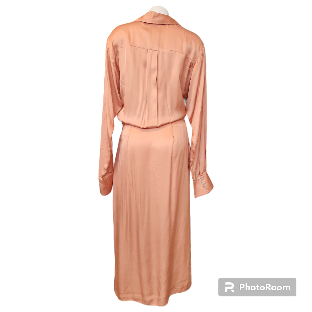 Song of Style Thea Midi Dress in Peach Size Medium