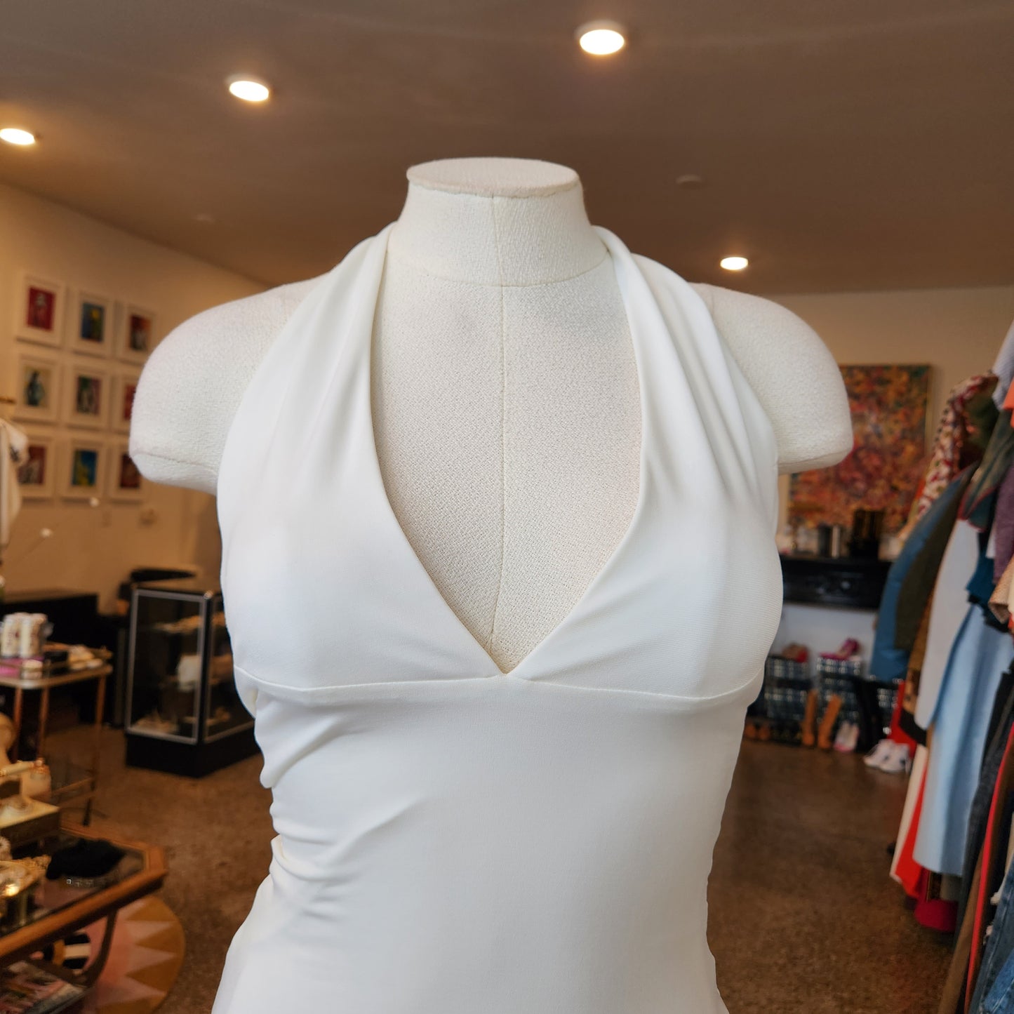 Nookie Illegal Halter Gown in White Size Small