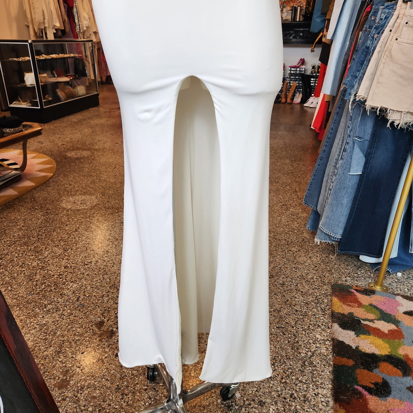 Nookie Illegal Halter Gown in White Size Small