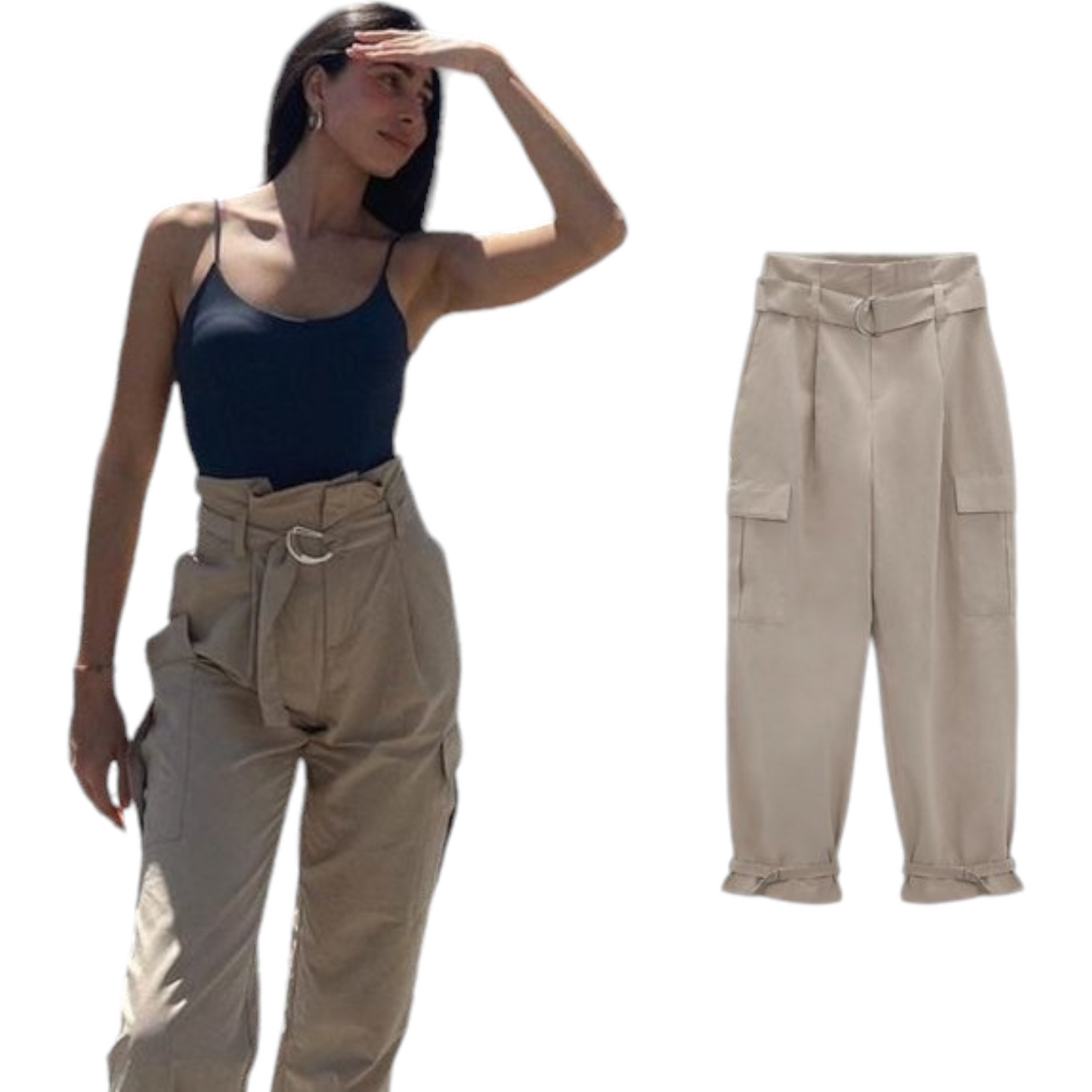 Zara Straight Cargo Pants size XS