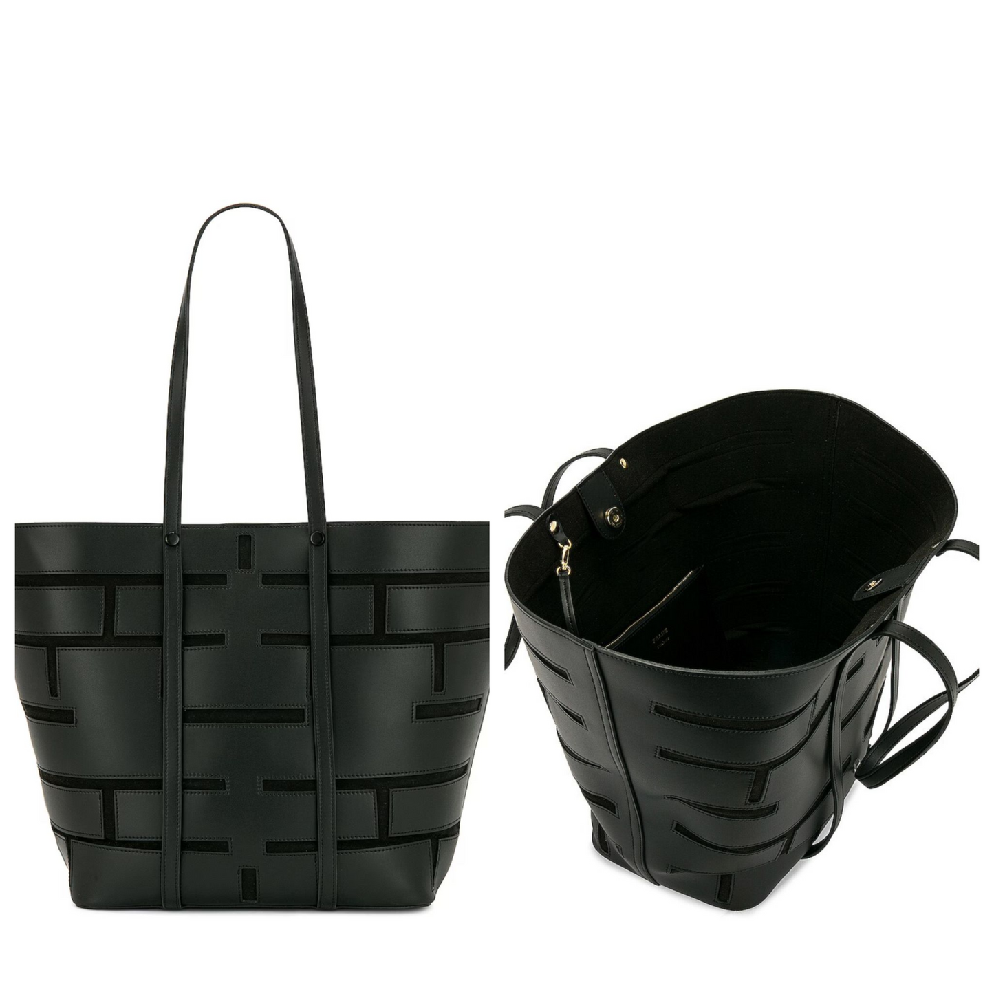 FRAME Plaque Cut Out Tote in Noir