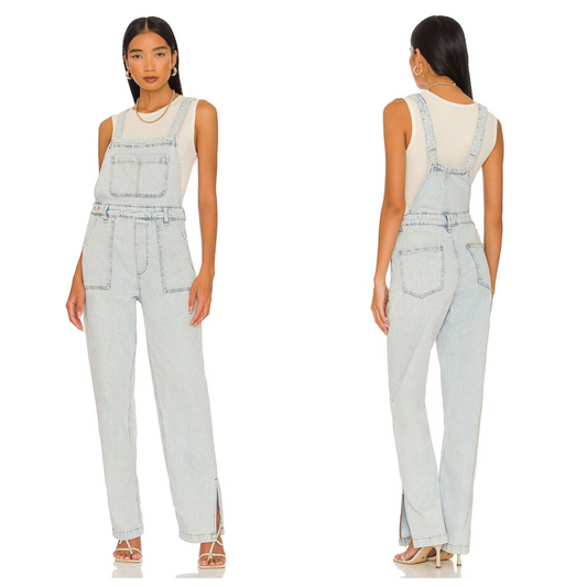 WeWoreWhat Slouchy Slit Overalls in Super Light Size Small