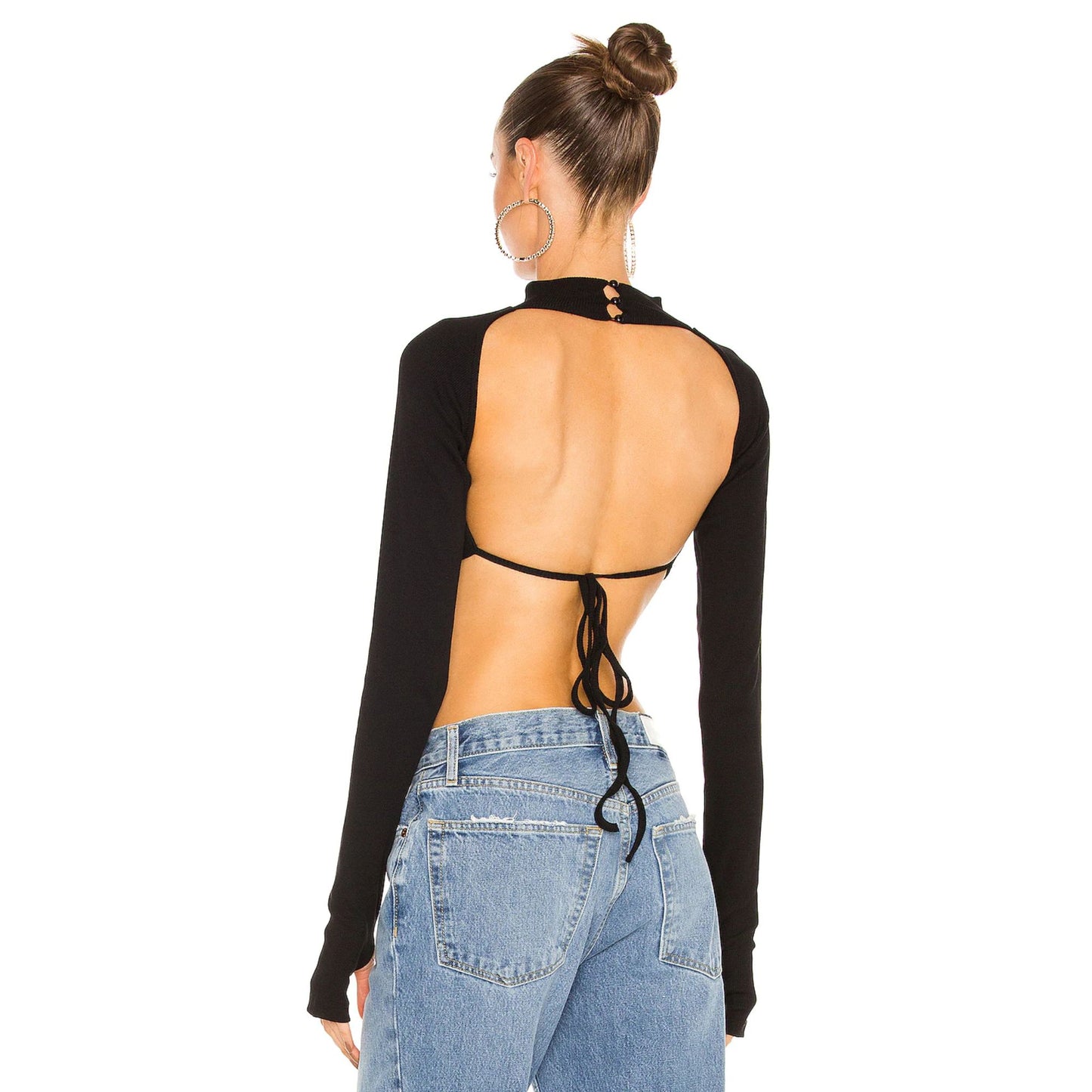 OW Collection Muse Top in Black Caviar Size XS