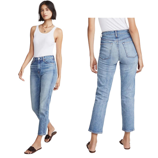 7 For All Mankind High-Waist Cropped Straight in Retro Ventura Size 24