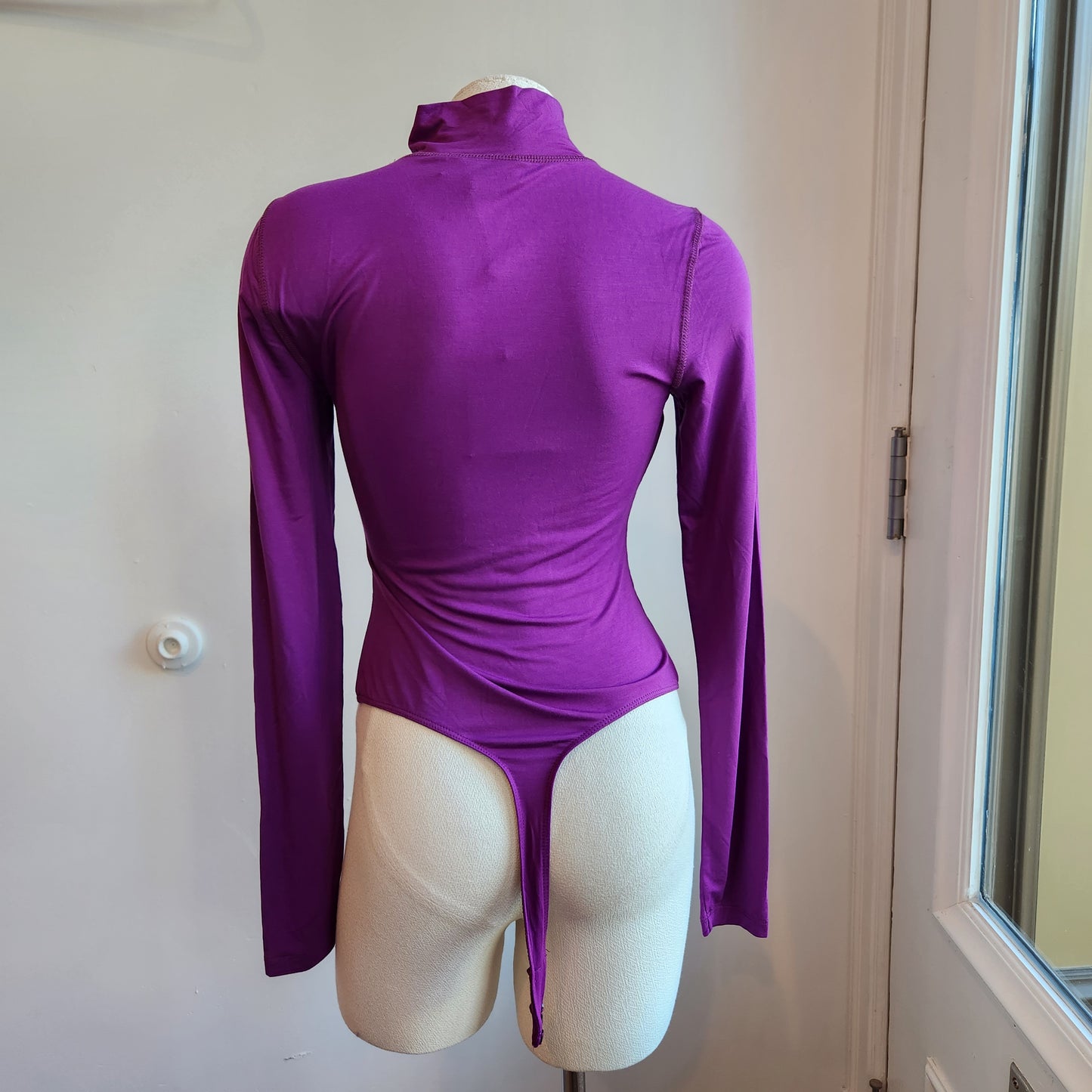 L'Academie The Zelie Bodysuit in Grape Purple
