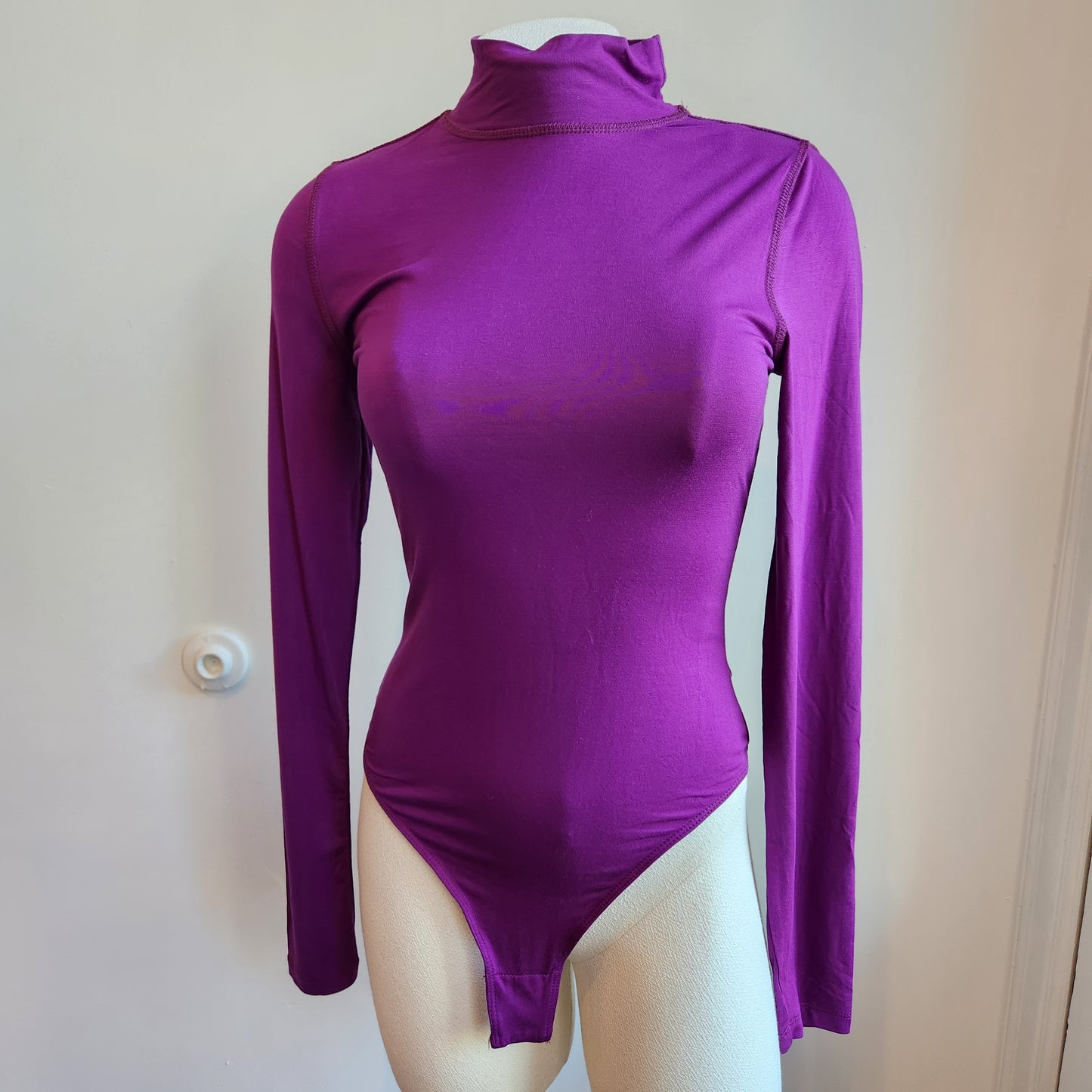 L'Academie The Zelie Bodysuit in Grape Purple