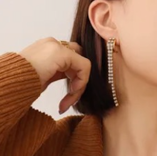 Crystal Beaded Cuff Earrings