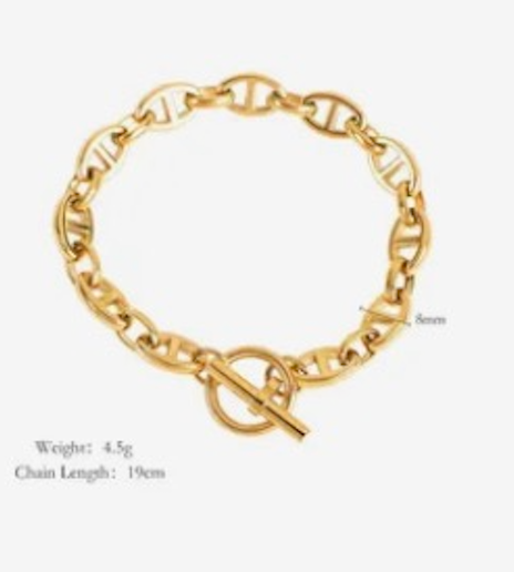 Fancy Anchor Chain Link Bracelet