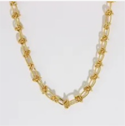 Gold Twisted Knot Chain Link Necklace