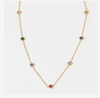 Circular Rainbow Gemstone Pendant Necklace