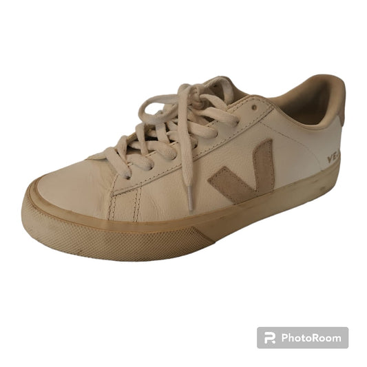 VEJA Campo Chrome Leather White Natural Sneakers Size 8