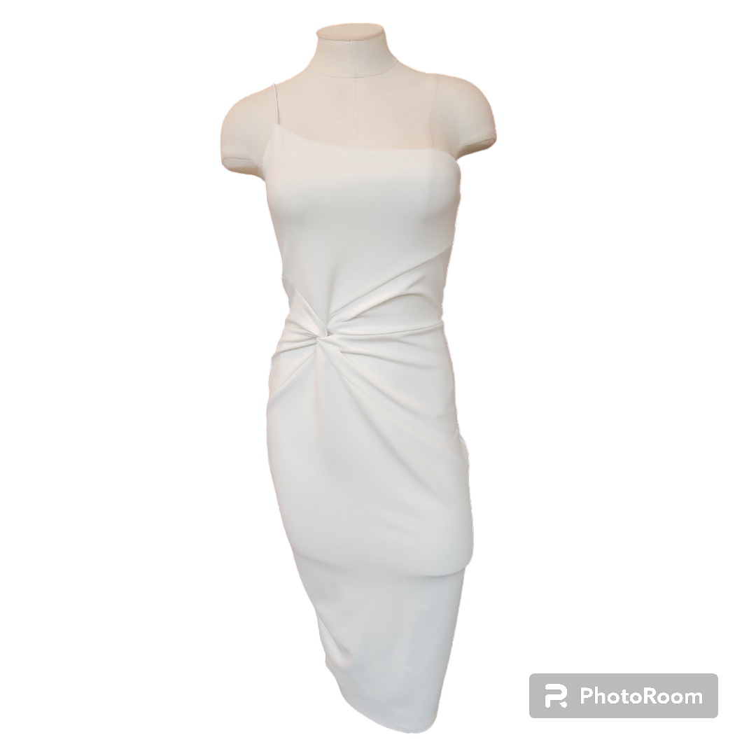 Nookie Lust One Shoulder Midi Dress in White Size Medium