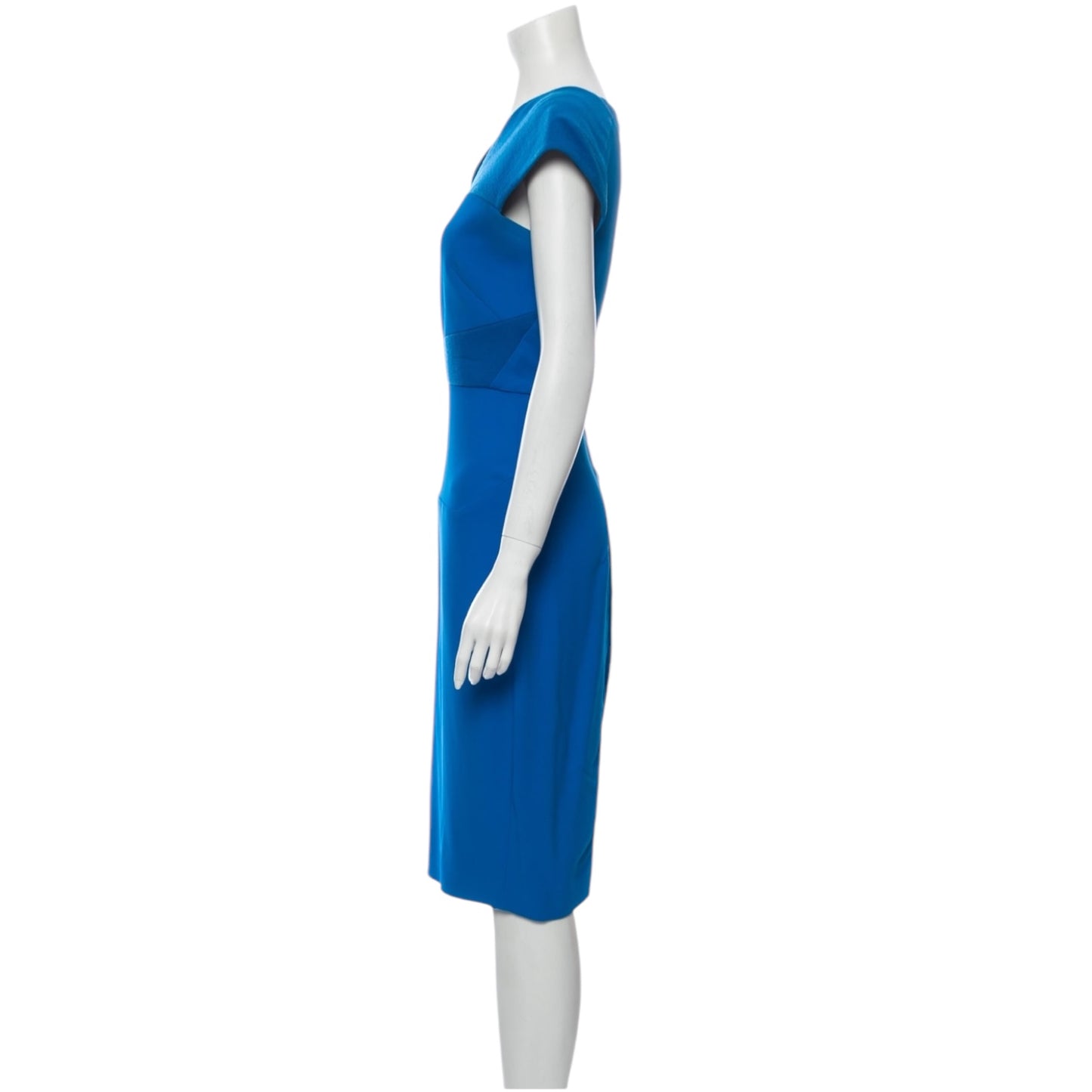 Roland Mouret V-Neck Midi Sheath Dress Sz 8