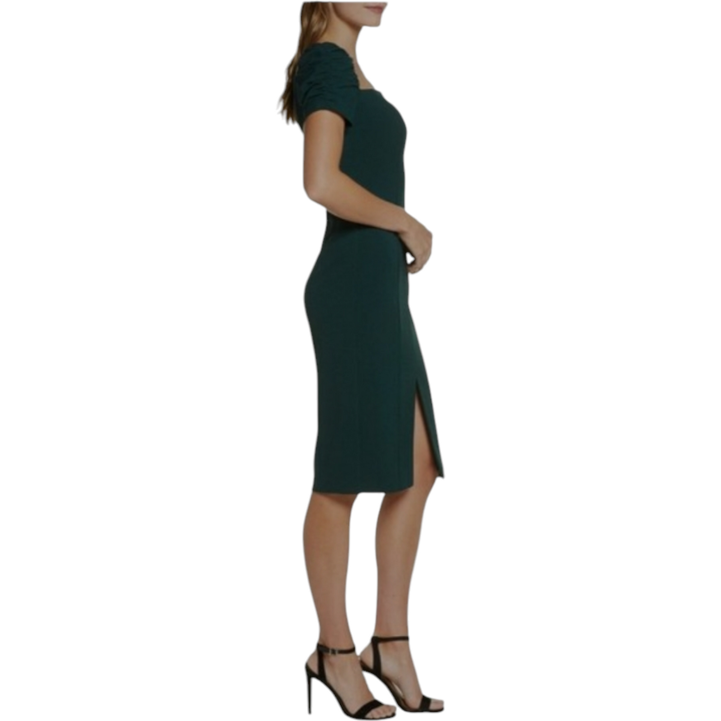 Eliza J Square Neck Green Sheath Dress - Size 0p