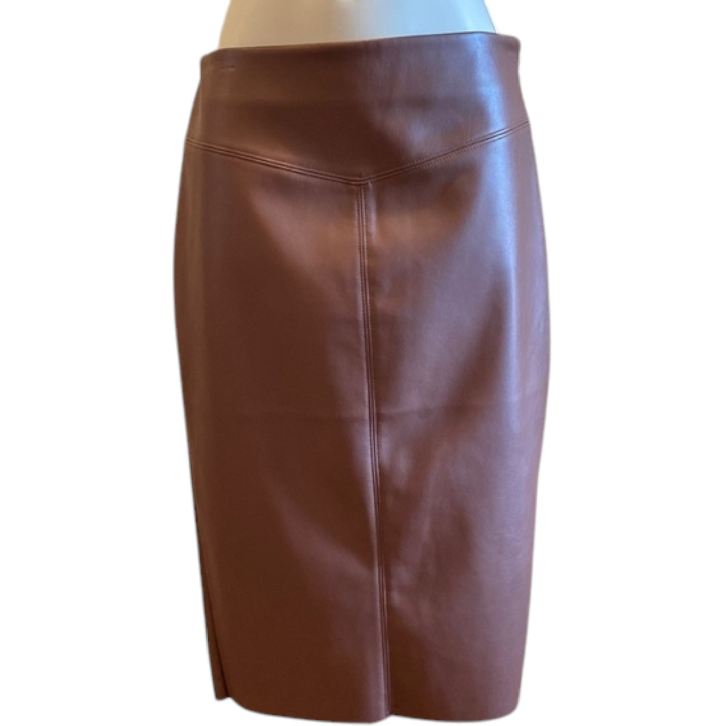 Express Cognac Faux Leather Skirt