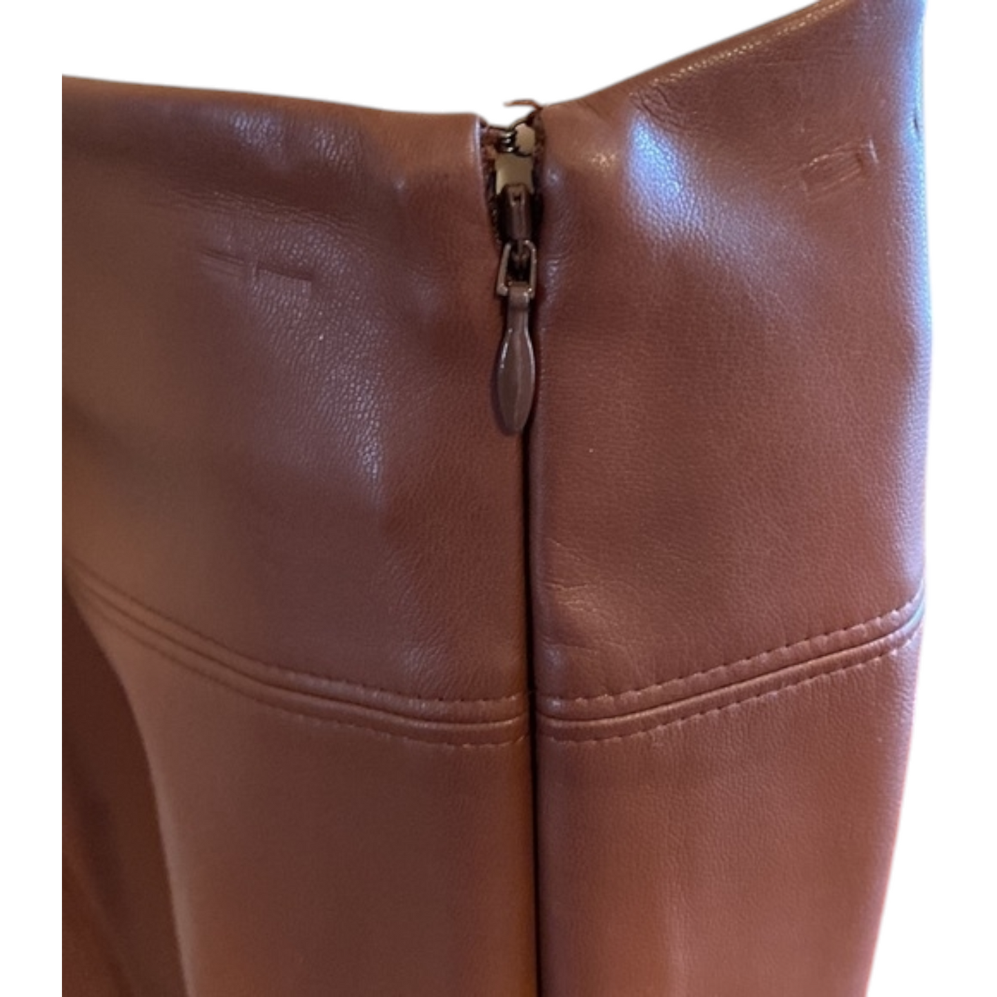 Express Cognac Faux Leather Skirt