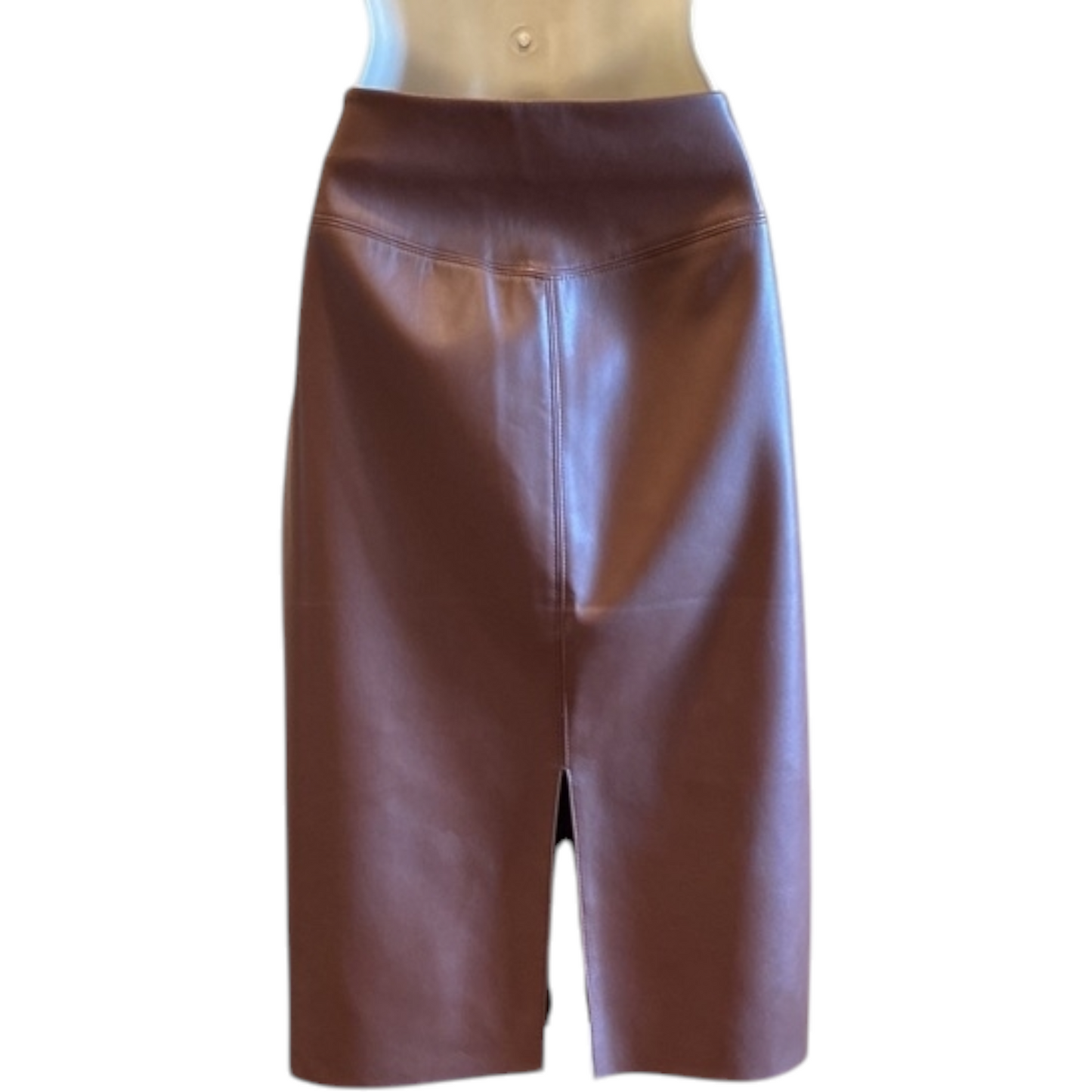 Express Cognac Faux Leather Skirt