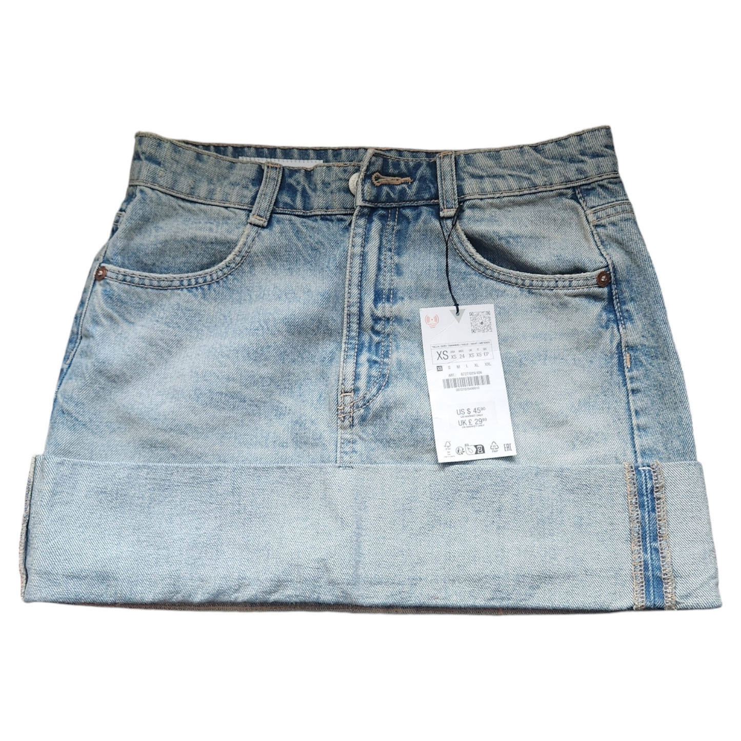 Zara denim mini skirt size xs