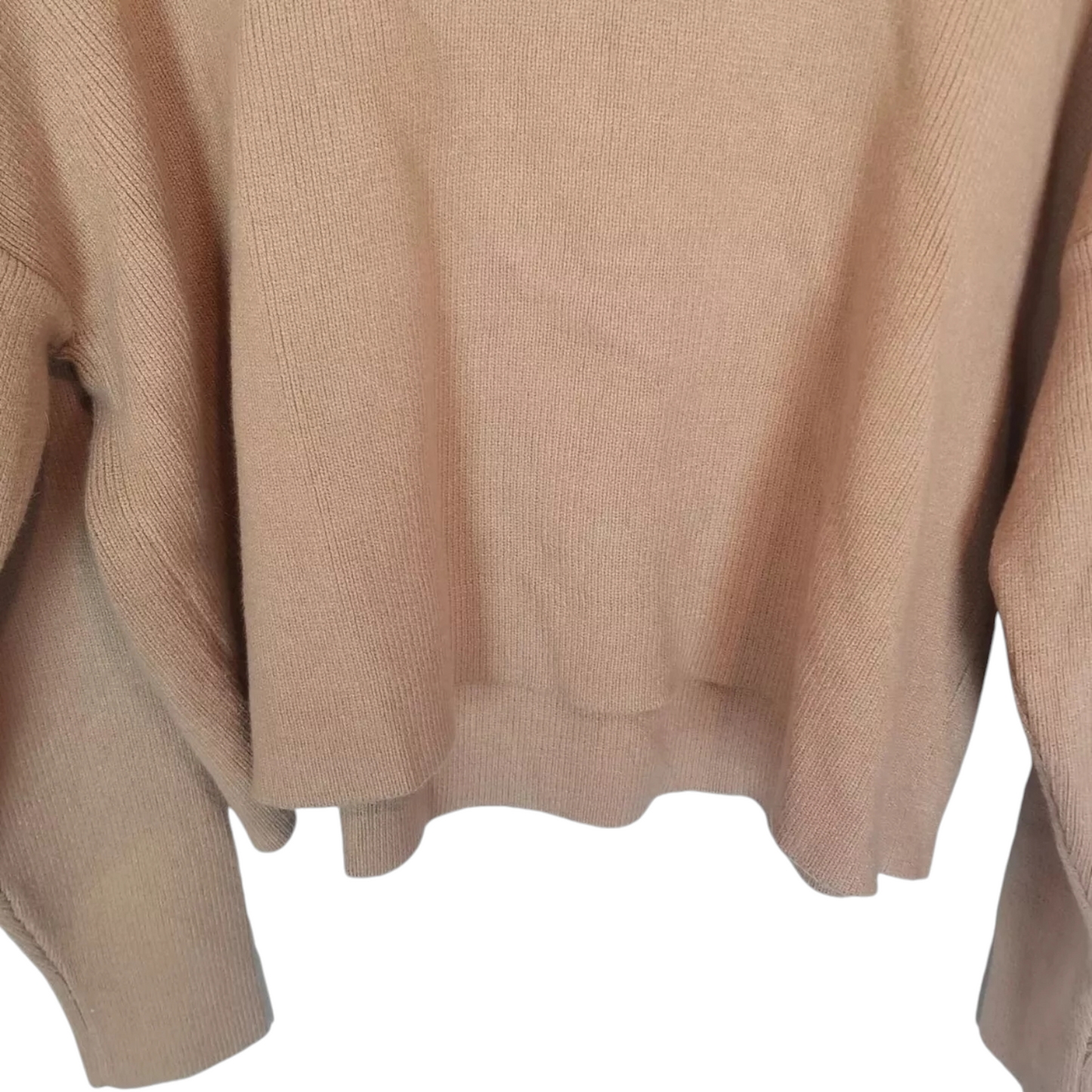 Lulus Womens size XS Tan Ribbed Knit Long Sleeves Turtleneck Pullover Sweater NWT