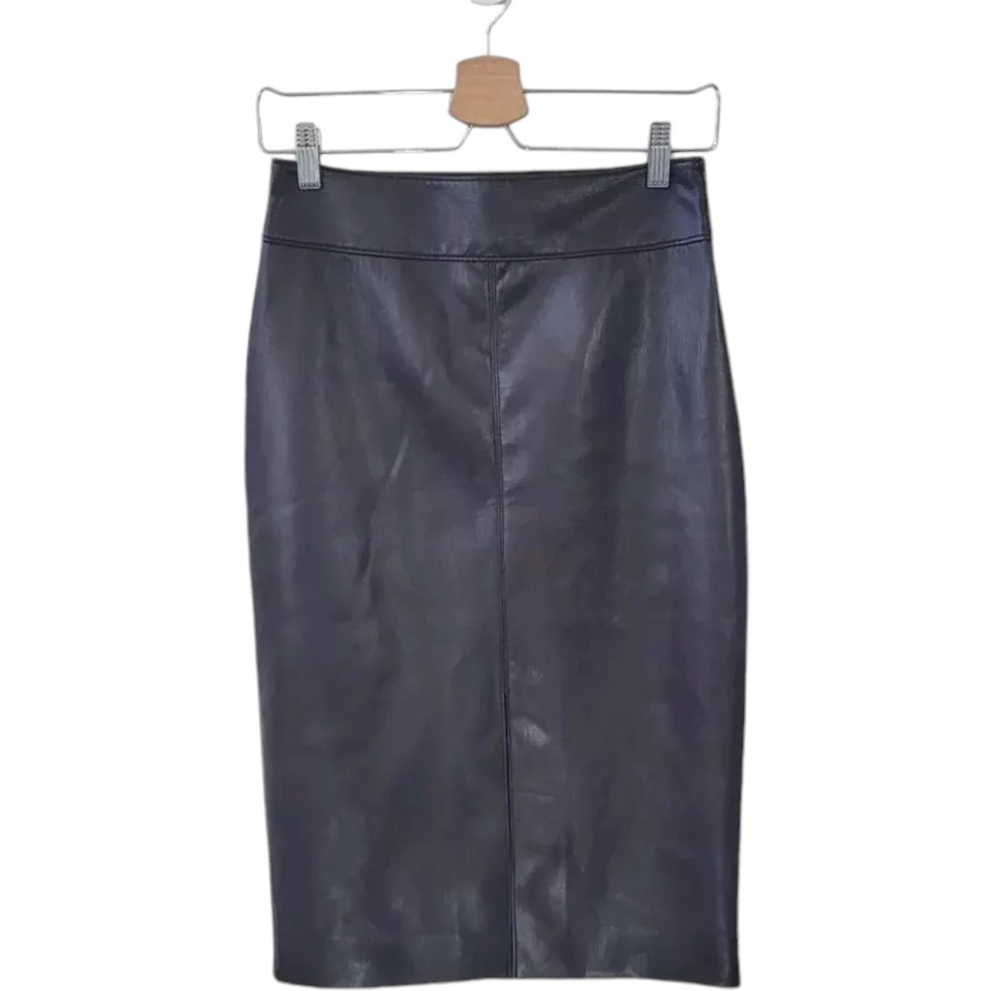 BABATON Aritzia 0 Rich Mocha Brown Faux Leather Pegu Midi Skirt Women, Size 0