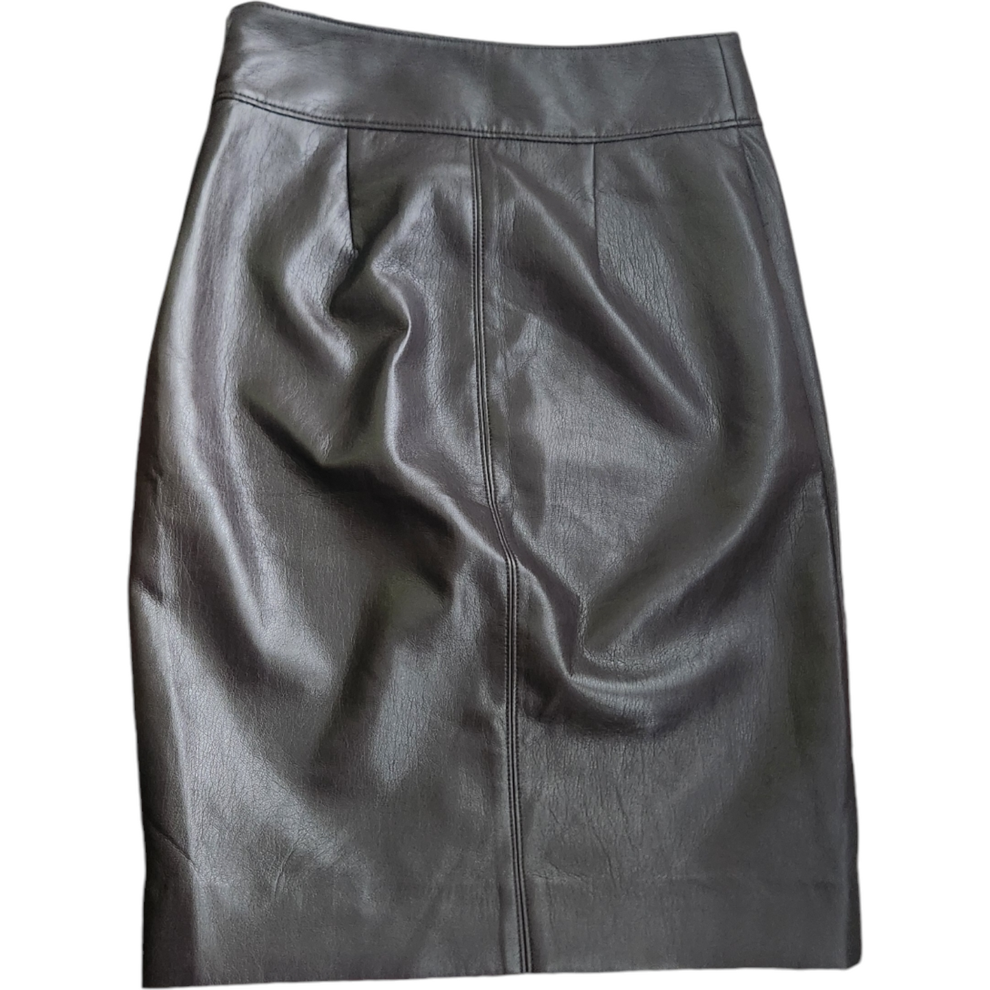 BABATON Aritzia 0 Rich Mocha Brown Faux Leather Pegu Midi Skirt Women, Size 0