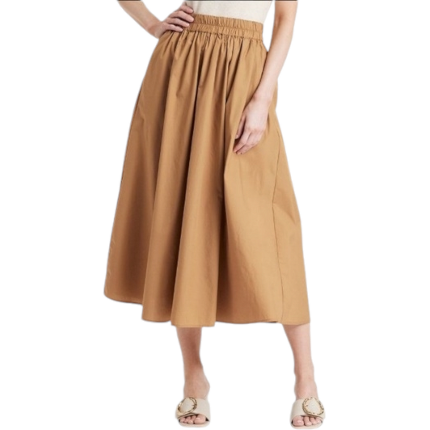 Women's A-Line Midi Picnic Skirt - A New Day™ Brown XS