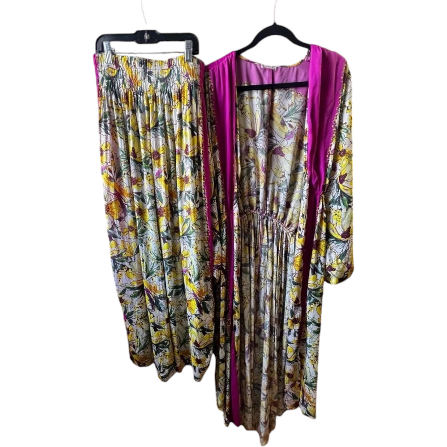 Free People in Bloom coordinating Kimono with lounge Pants Size S